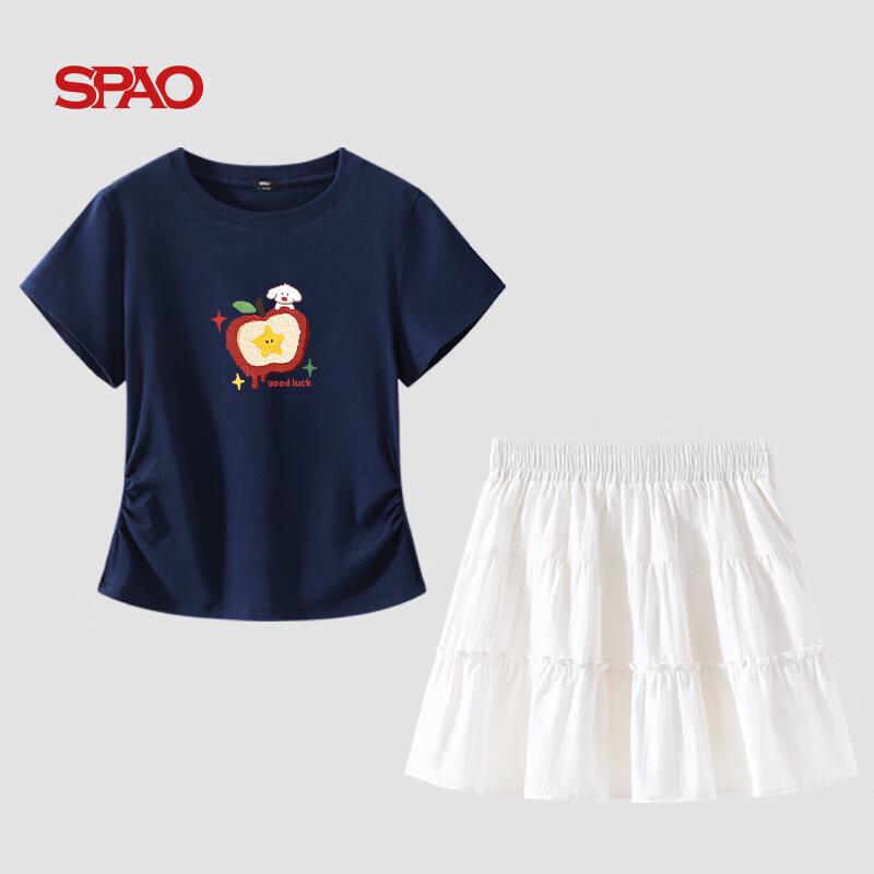 SPAO Women s Pleated T-shirt & Cake Skirt Set M