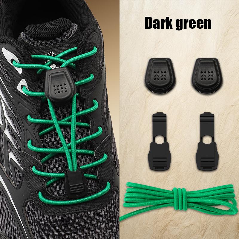 Easy On Off No Tie Shoelaces with Dot Button Quick Lock, Stretch Elastic Laces for All Athletic & Casual, Time-Saving Lazy Laces