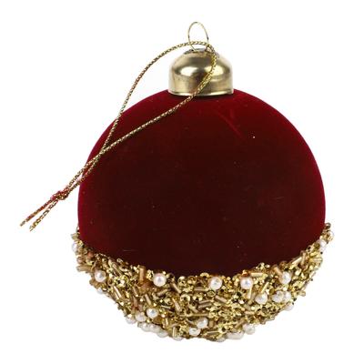 Weihnachtskugel Ornament Beflocktes Glas Weihnachtsdekorative Paillettenkugel Weihnachtsbaum Hängekugel für Zuhause