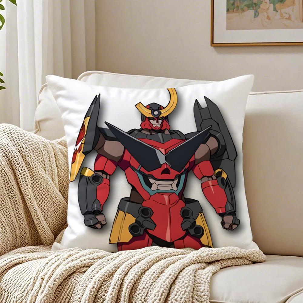 M-Mecha Anime Gurren Lagann Cushion Cover Pillowcase Anti-Dustmite Living Room Sofa Decor Cushion Room