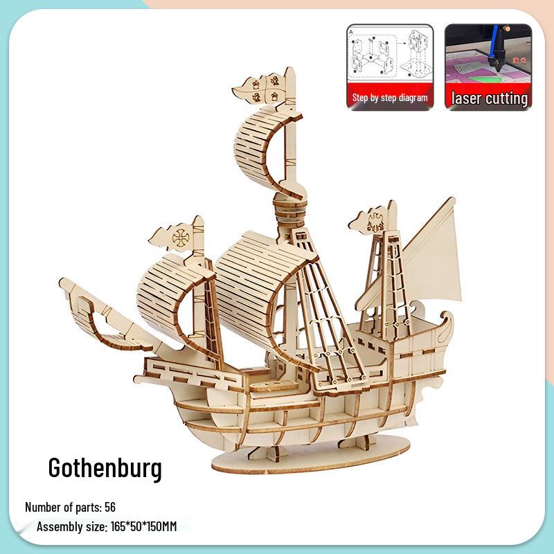 

3D Деревянная Лодка Модель для Сборки Своими Руками - Развивающая Поделка Ручной Работы для Детей