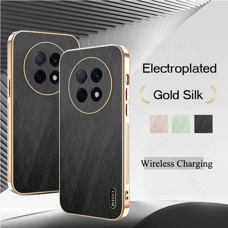6D Plating Gold Silk Leather Texture Case For Oppo Find X8 Pro Electroplated Tough Cover For OPPO A5 Pro A3X A80 A60 A30 A79 5G