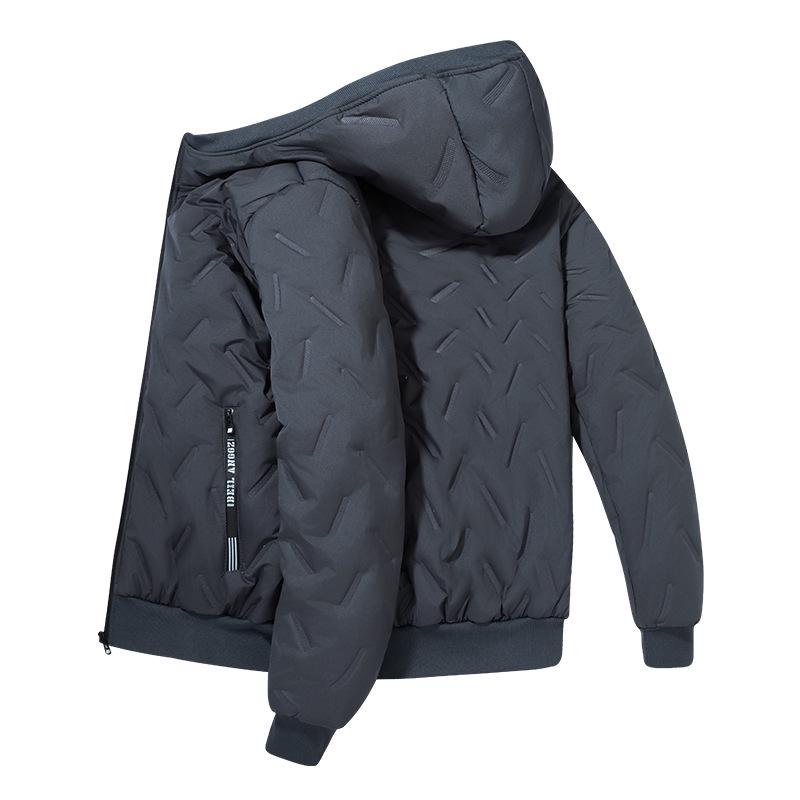 Men's Autumn/Winter Hooded Cotton Jacket - Casual, Warm, Plus Velvet
