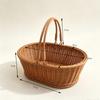 Oval Shape Shopping Basket With Handle Storage Basket New Wicker Basket  Kitchen