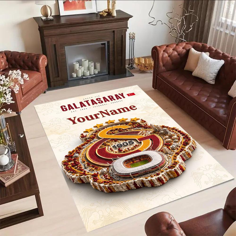 Galatasaray Personalized Text Floor Mat Suitable For Game Room Hallway Bedrooms Foyer Antislip Rug Anime Office Decor Wedding Party Gift