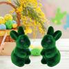 Artificial Moss Bunny Statue Realistic Furry Moss Flocked Rabbit Ornament Standing Foam Rabbit Figurine for Spring Easter Party Outdoor Indoor Patio