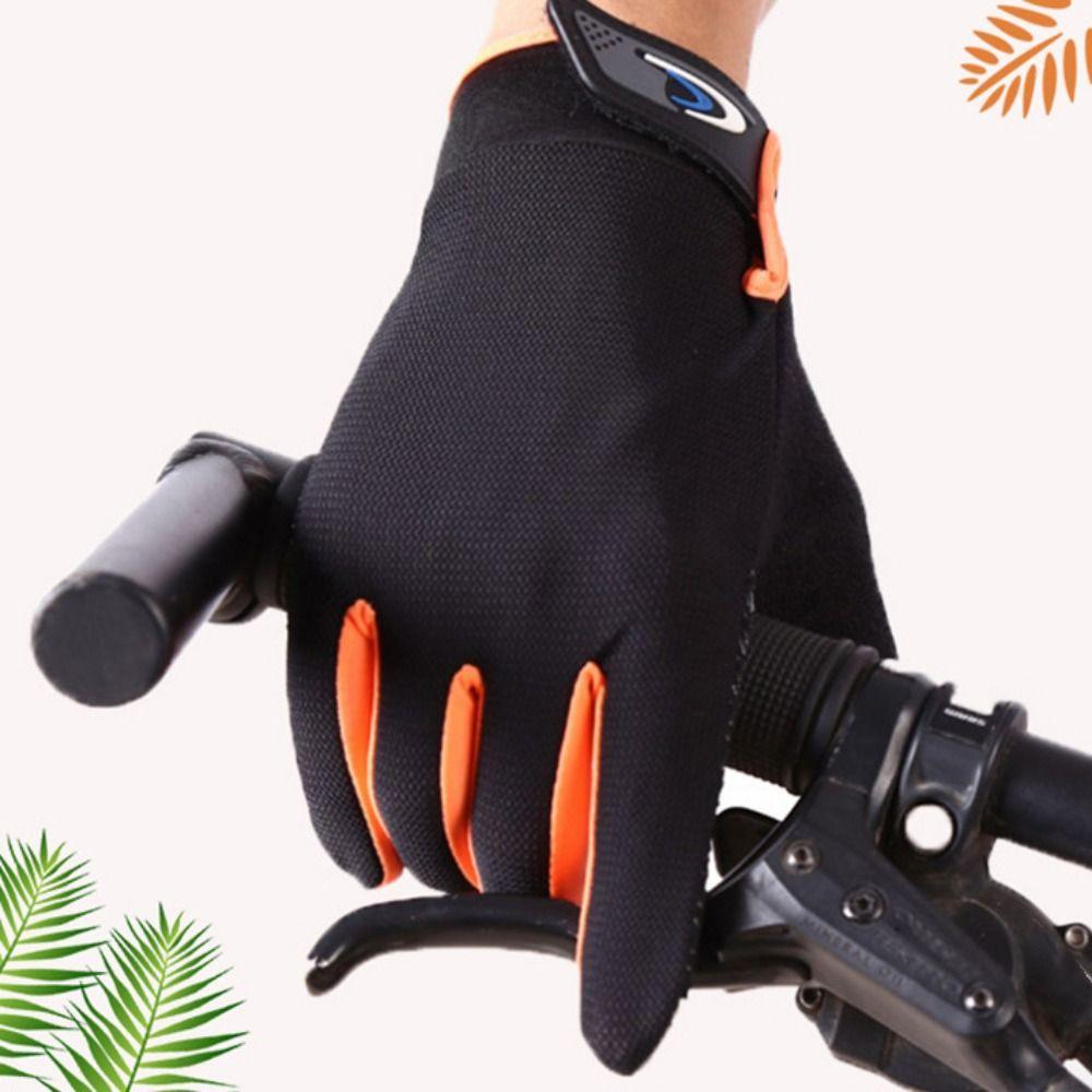Thin Full Finger Gloves Full Finger Bike Gloves Breathable Fishing Gloves  Male