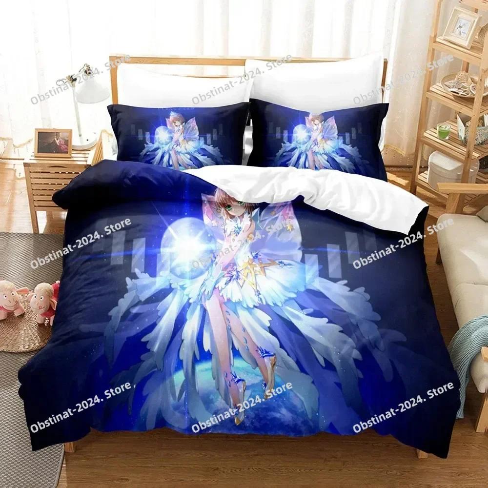 3D Cardcaptor Sakura Bettwäsche-Set Bedrucktes Bettwäsche-Set Mit Kissenbezug Bettbezug Weich Einzel Doppel Queen King Size Heimtextilien