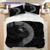Black Cat Pattern Bedding Quilt Set Quilt Cover Pillowcase Home Decoration Birthday Gift (1 * Duvet Cover + 2 * Pillowcase, Without Core)