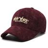 Autumn Winter Corduroy Baseball Cap Women's Winter Coldproof Cap Couple Hat Men Letter Embroidery Cap