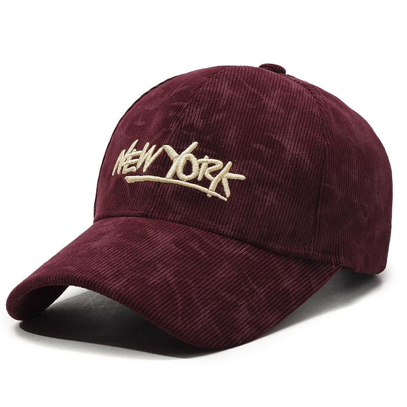 Autumn Winter Corduroy Baseball Cap Women's Winter Coldproof Cap Couple Hat Men Letter Embroidery Cap