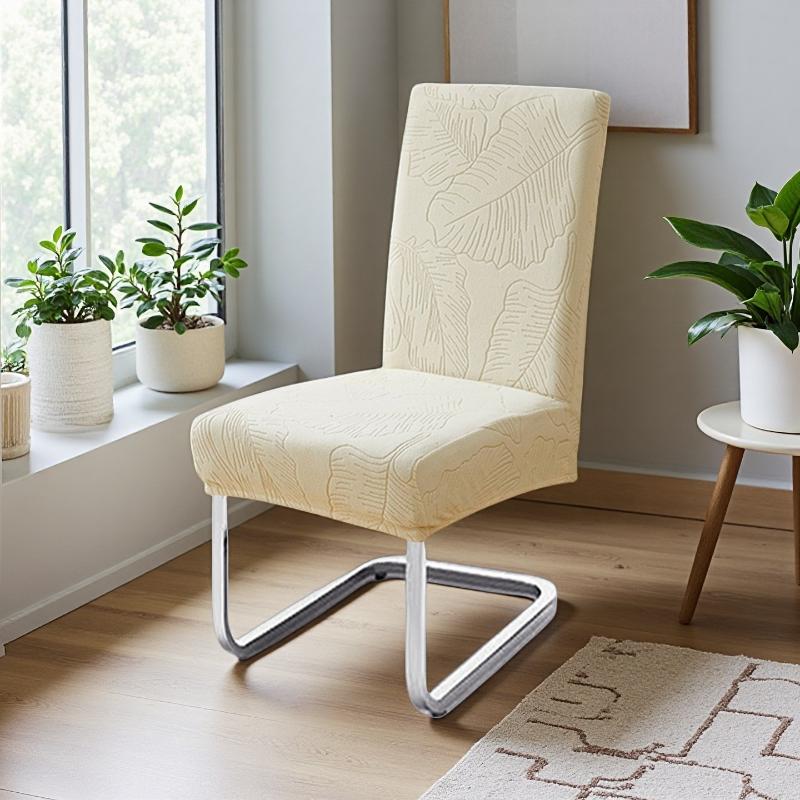 1/2pcs Dining Room Chair Covers Stretch Solid Color Seat Slipcovers Jacquard Wedding Chairs Cover Protector for Cafe Bar Home
