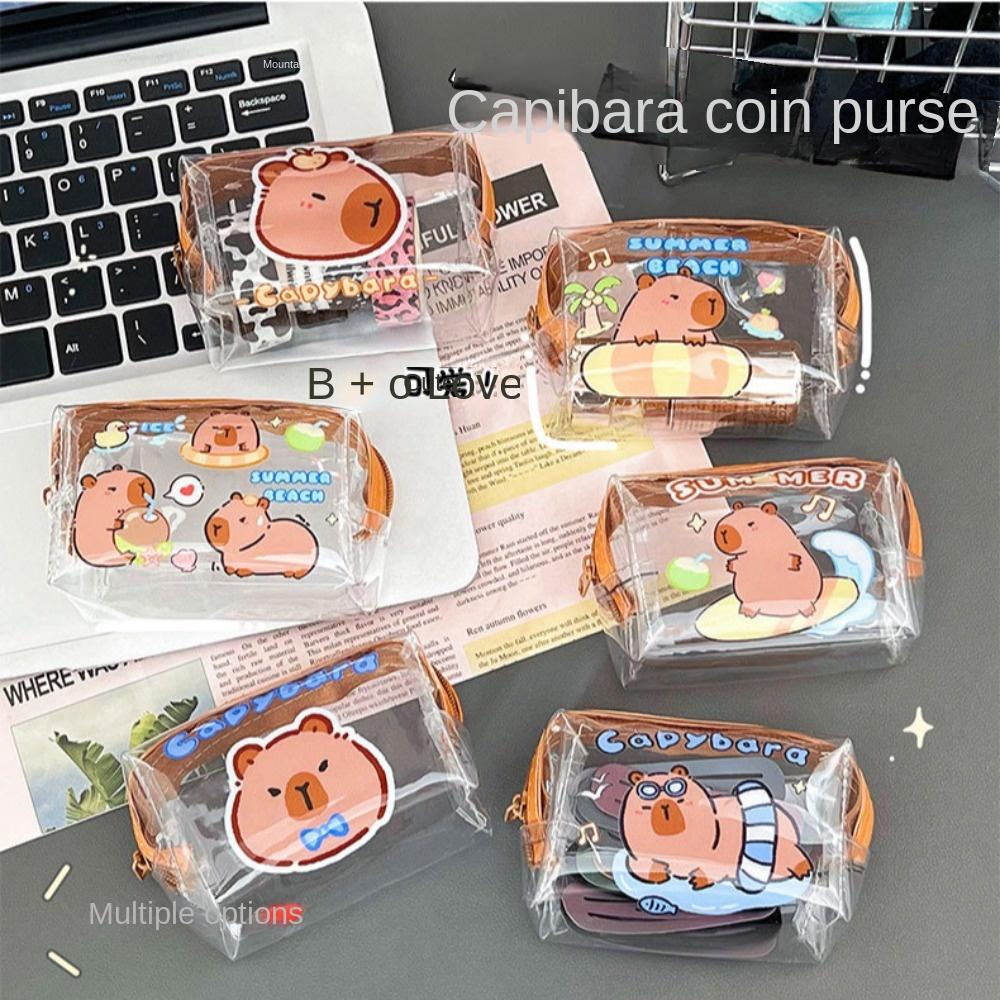 

PVC Lipstick Storage Bag Cartoon Transparent Change Bag Outdoor Capybara Coin Purse Travel