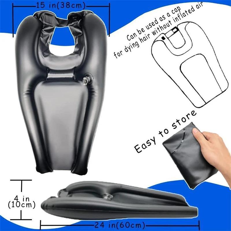 

Надувная раковина для мытья головы Портативная Быстро надувается Сдувается ПВХ Складная раковина для шампуня Для беременных Пожилых Пациентов чёрный