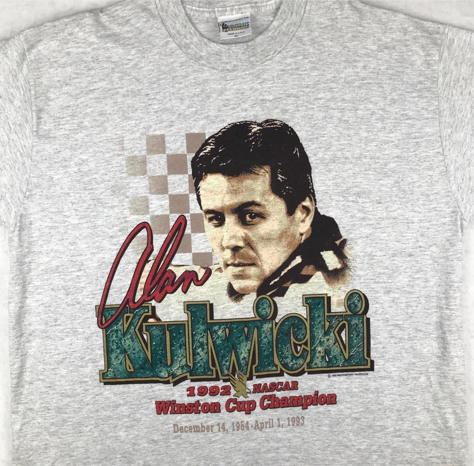 

NOS vintage 1992 ALAN KULWICKI NASCAR RACING T-Shirt XL single stitch M