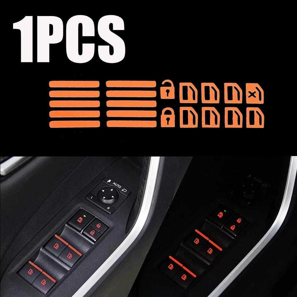 Auto Fensterknopf Leuchtender Aufkleber Autostil Leuchtender Aufkleber Fensterheber Schalter Nacht Fluoreszierende Aufkleber Auto Innenraumaufkleber
