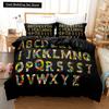 Zestaw pościeli Alphabet Lore Pojedynczy Bliźniaczy Pełny Queen King Size Zestaw do łóżka Dziecięcy Dziewczęcy Chłopięcy Do sypialni Zestawy poszewek na kołdrę Pościel anime
