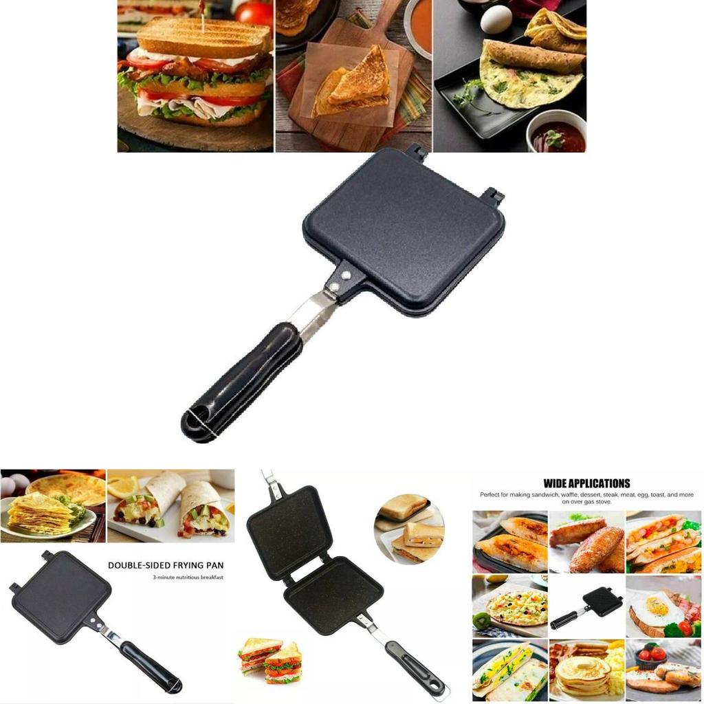 Strapazierfähiger Aluminium-Gaskocher Sandwich-Toaster-Pfanne Doppelseitig Antihaftbeschichtet