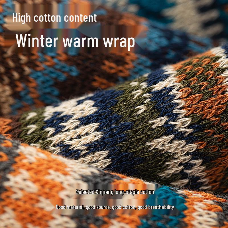 Men's Argyle Mid-Tube Socks - Autumn/Winter, Color-Blocking Retro Ethnic Style