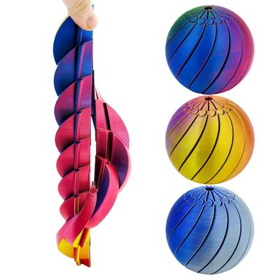 3D Printed Fidget Ball Toy Sensory Spinner Gear Sphere Fidget Toy with Liquid Flow Effect Twistable Desk Toy for Office Home Anxiety Stress Relief