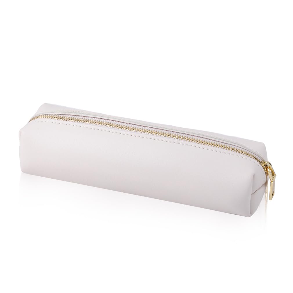 

iSuperb PU Pencil Leather Pencil Solid Cute Stationery Portable Cosmetic Zipper Storage Convenient Pen Easy to Small Item For Elementary School Middle белый