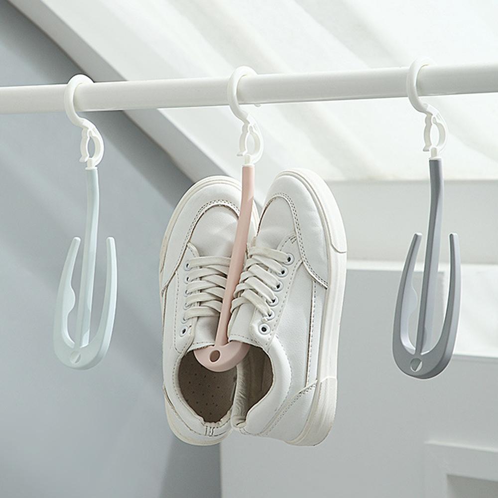 1PCS Multifunctional Rotating Creative Double Hook Shoe Rack