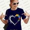 New Tshirts for Women Fashion Autism Print Unisex T Shirt Y2K Streetwear Clothes Autism Awareness T Shirt Autism Female Tee Top