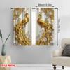 2Pcs 2D Flat Printing Beautiful Golden Peacock Printed Curtains Design Suitable For Bedroom Kitchen Dining Room Living Room