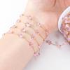 2meters 1meter Stainless Steel Love Heart Beaded Chain Clear Pink Green Crystal Chain for Necklace Bracelet Jewelry Making DIY