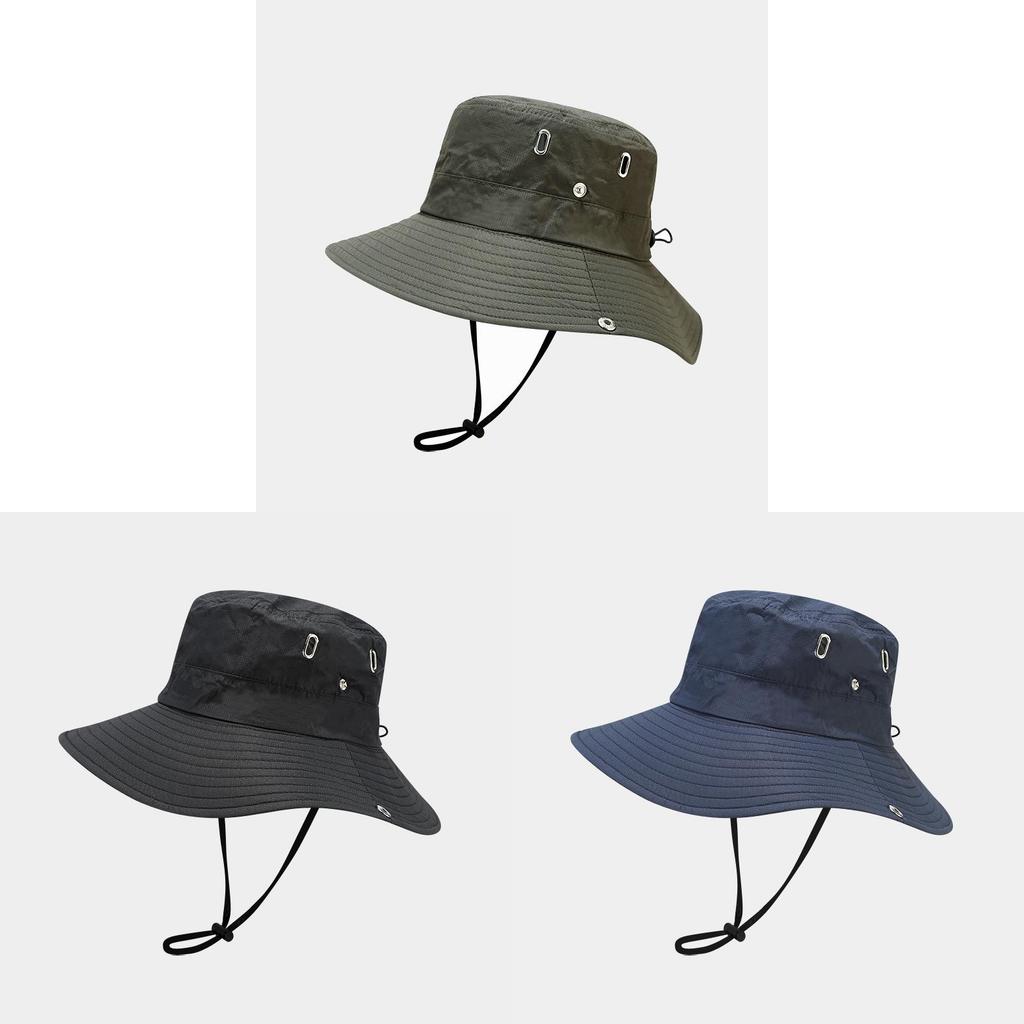Casual Outdoor Sun Hat With Wide Brim Waterproof Breathable For Hiking And Travel
