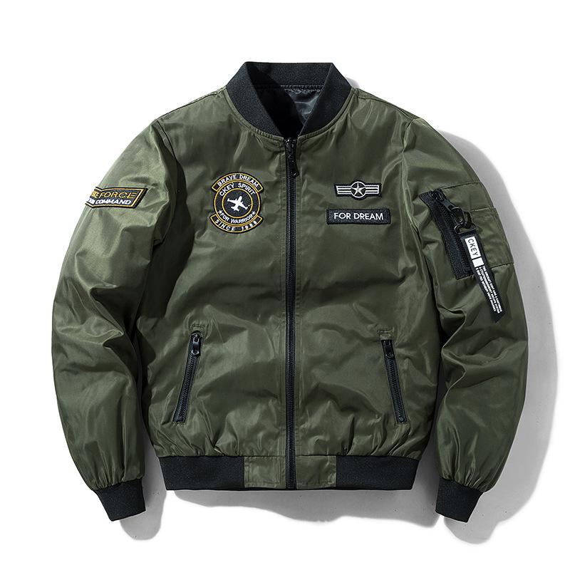 Men's Cross-Border MA-1 Flight Jacket - New Casual Embroidered Trendy Baseball Collar Top