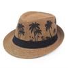Golexury Summer Sun Straw Hats Men Coconut Tree Women Outdoor Breathable Tropical  Holiday Beach Jazz Top Fedora Hat Panama Cap