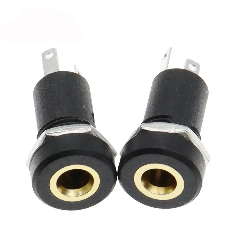 3.5MM Audio Jack 3.5 mm 3/4 Pin 3.5mm Audio Jack 3/4 Pole Stereo Gold Plated Connector With Nut PJ392A 3.5 mm Headphone Female