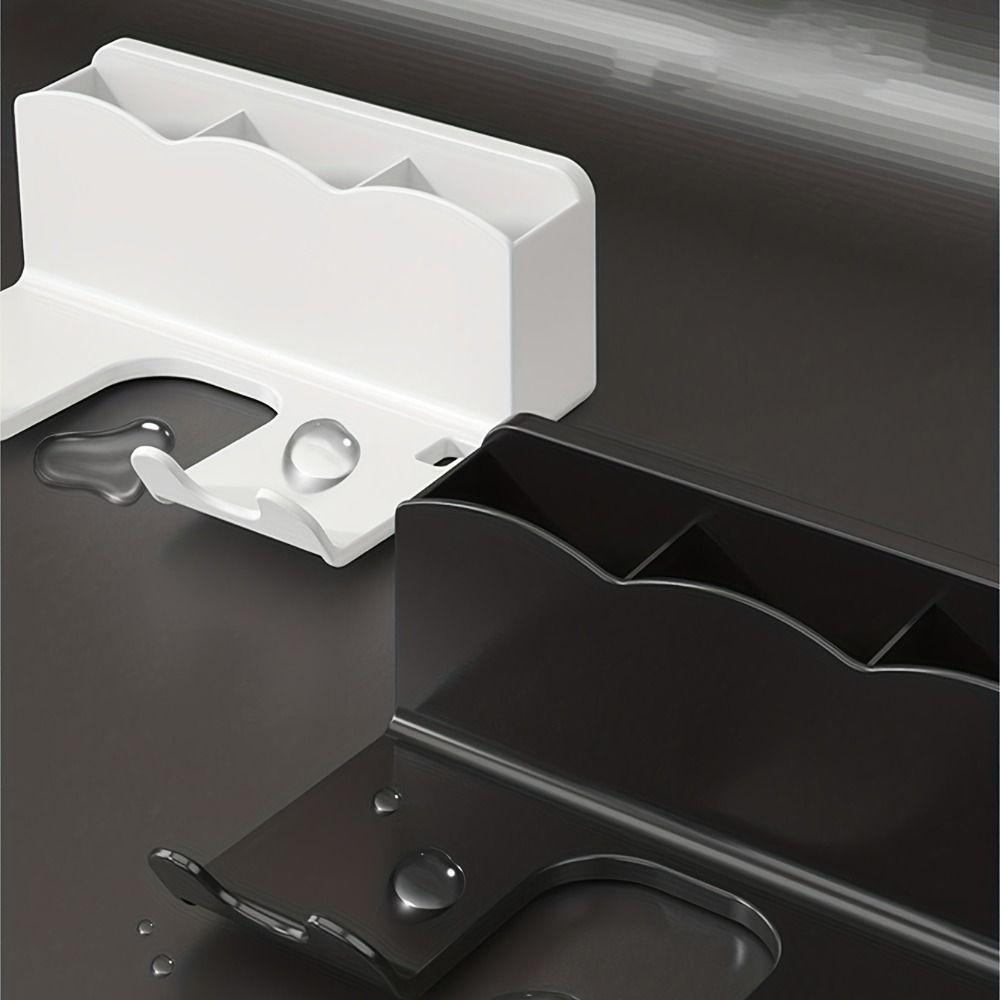 

Organizer Box Plastic Hair Dryer Holder Stylish Wall-Mounted Hair Dryer Rack With Free Punching Blower Holder Toilet белый