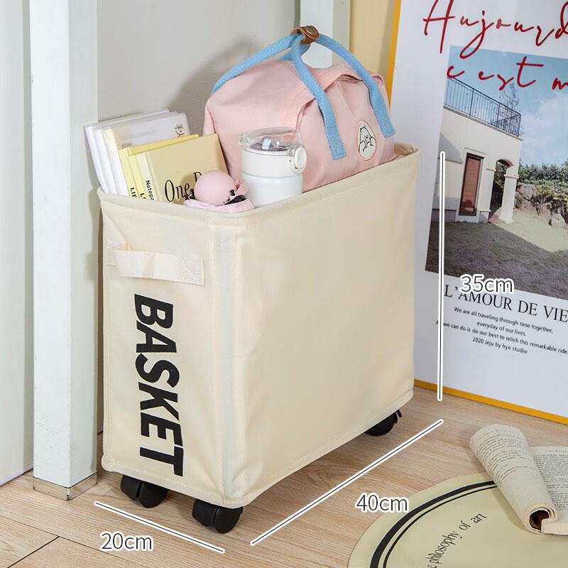Wheeled Oxford Cloth Laundry & Storage Basket for Clothes and Yoga Mats