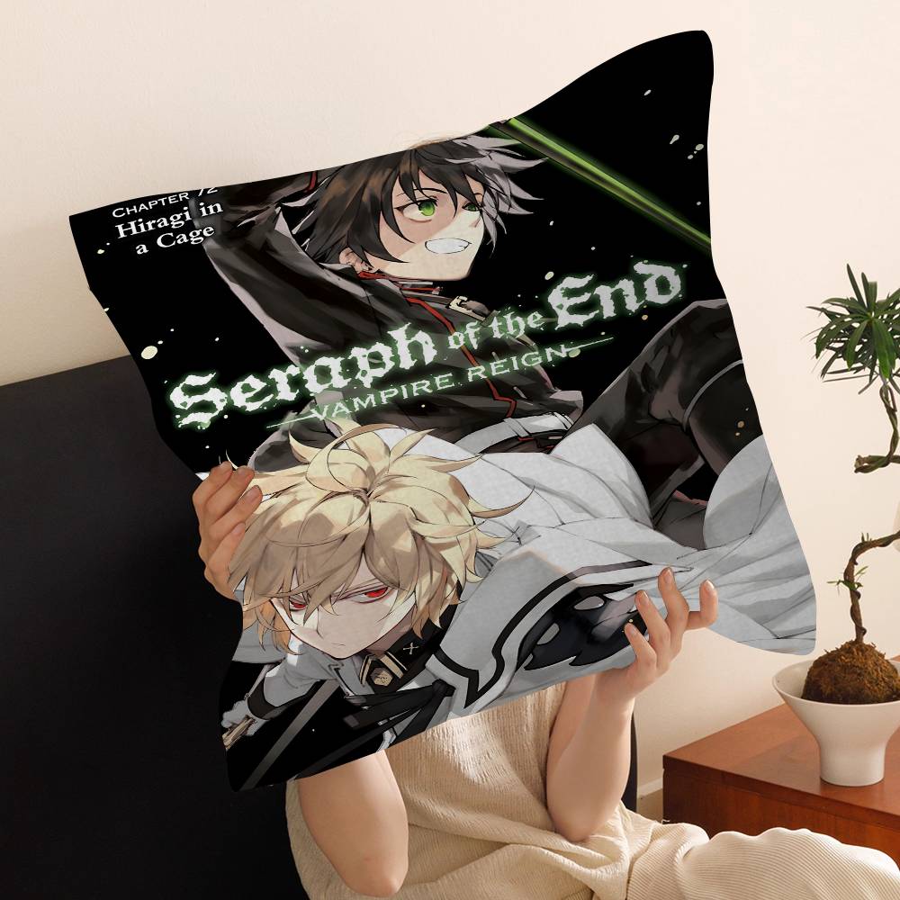 Anime Seraph of The End Cushion Cover Inches Farmhouse Decor Home Throw Pillow Covers for Couch Decorations
