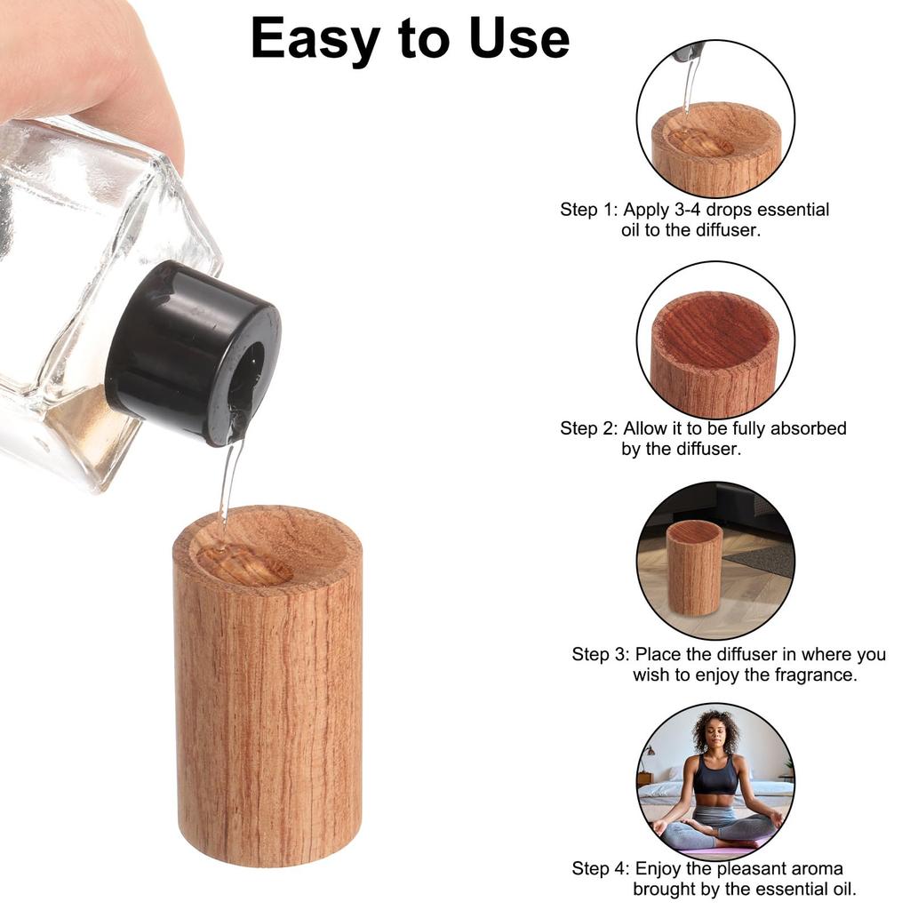 uxcell 2pcs Wooden Rosewood Plum for Essential Oils Small Wooden