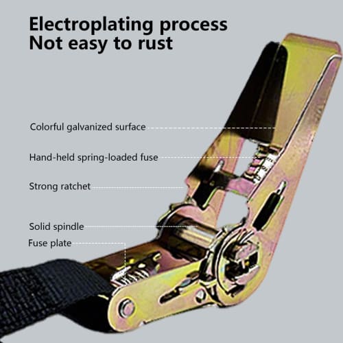 Set of 2 BetterJonny Lashing Belts, 25mm Wide, 800kg Load Capacity, Ratchet Belt, 12m Spool, Best Answer for Cargo Tie-Down and Securement, Kotei Fuka