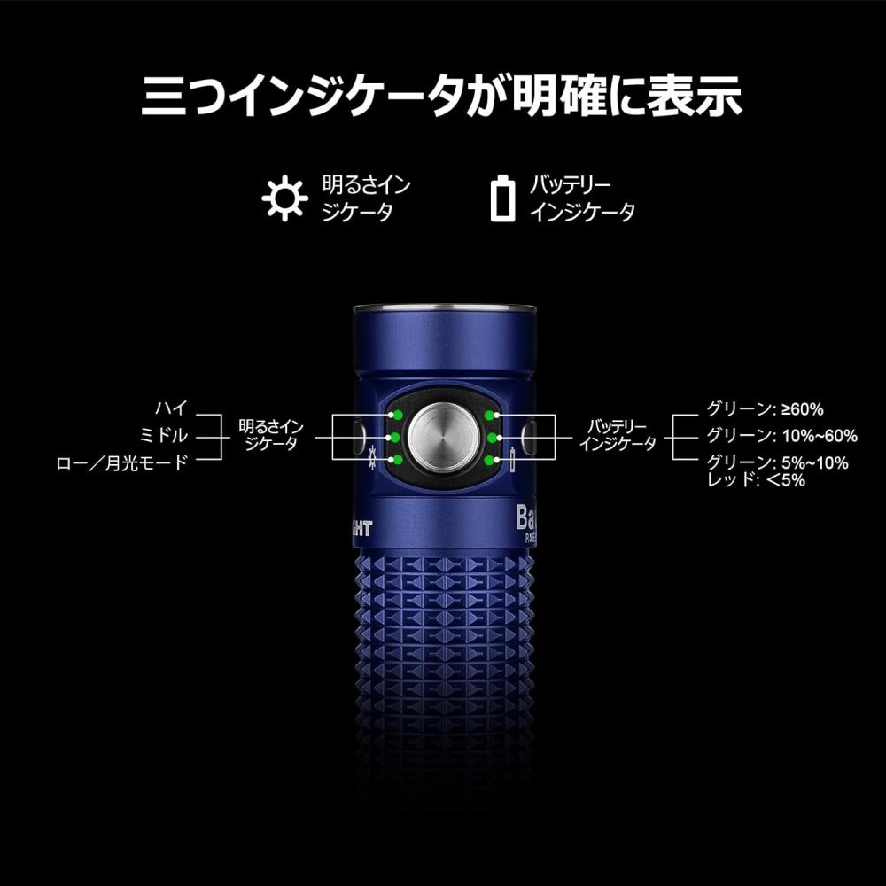 Olight Baton 4 Flashlight 1300 Lumens Rechargeable Mini Hand Torch Blue