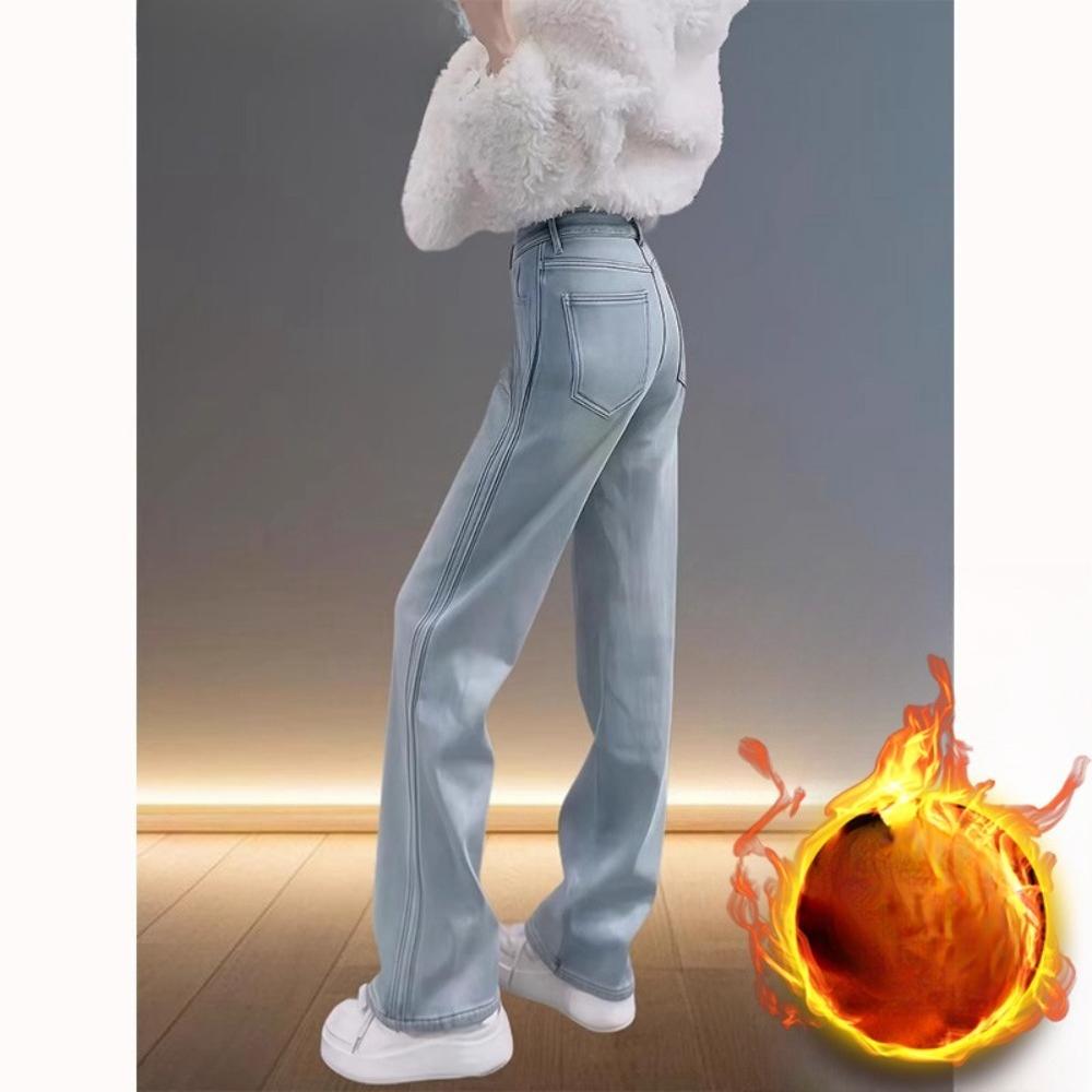 Women's High Waist Straight Leg Jeans Loose Fit Casual Wide Leg Denim Pants