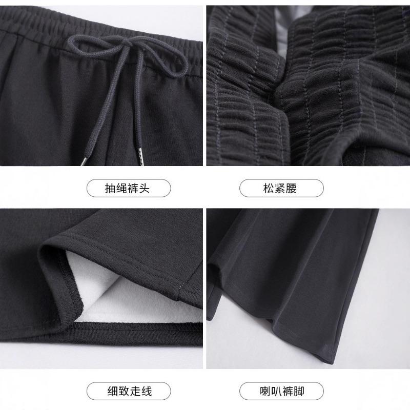 Gray flared sweatpants children's spring and autumn new high-waisted and thin casual sports small micro-pull sweatpants