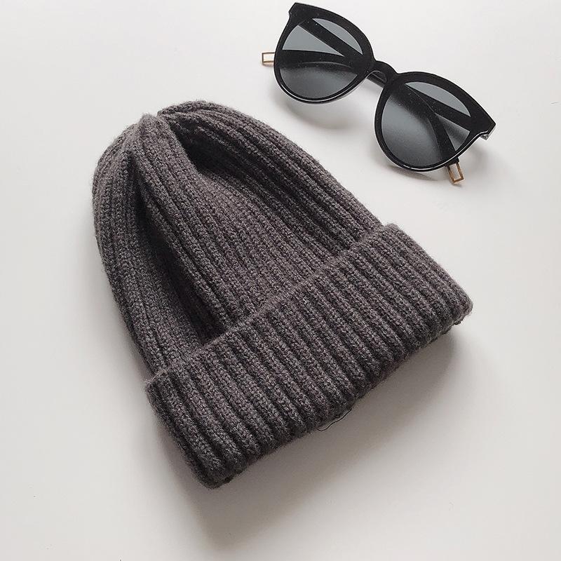 Tiantiandai Winter Candy Color Light Board Wool Hat Thickened Warm Vertical Strip Pointed Knitted Hat Casual and Versatile