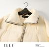 ELLE 90% Goose Down Colorblock Stand-up Collar Down Jacket