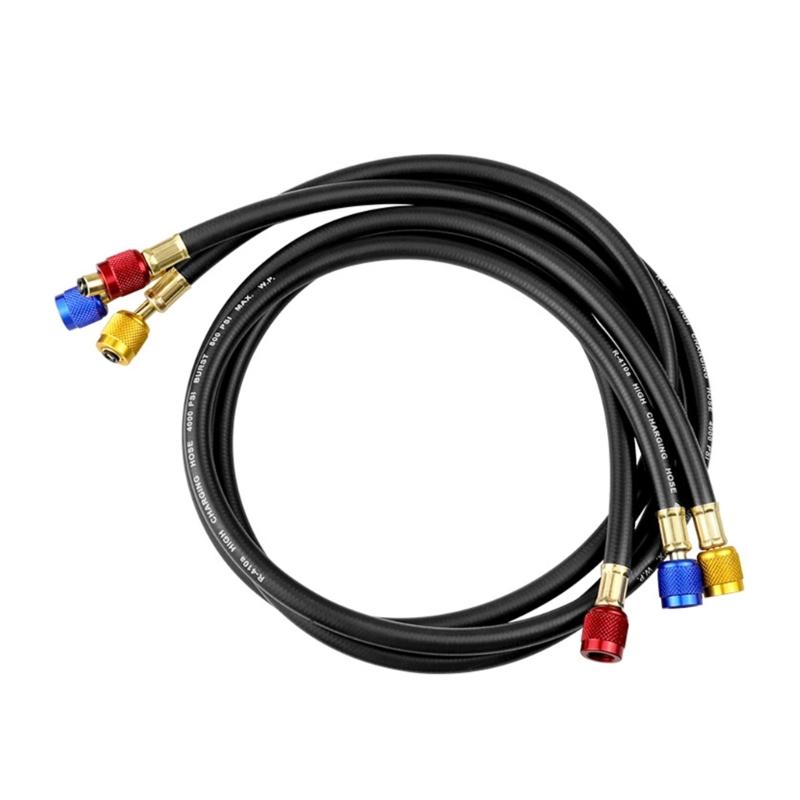 Manifolds Gauges Hose with Valves Tension Hose, HVAC Refrigeration Charging Hoses for HVAC R12 R502 R22