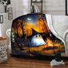 1pc Ghost Forest Blanket, Lightweight Flannel Throw Blanket for Sofa, Bed, Travel, Camping, Living Room, Office, Couch087