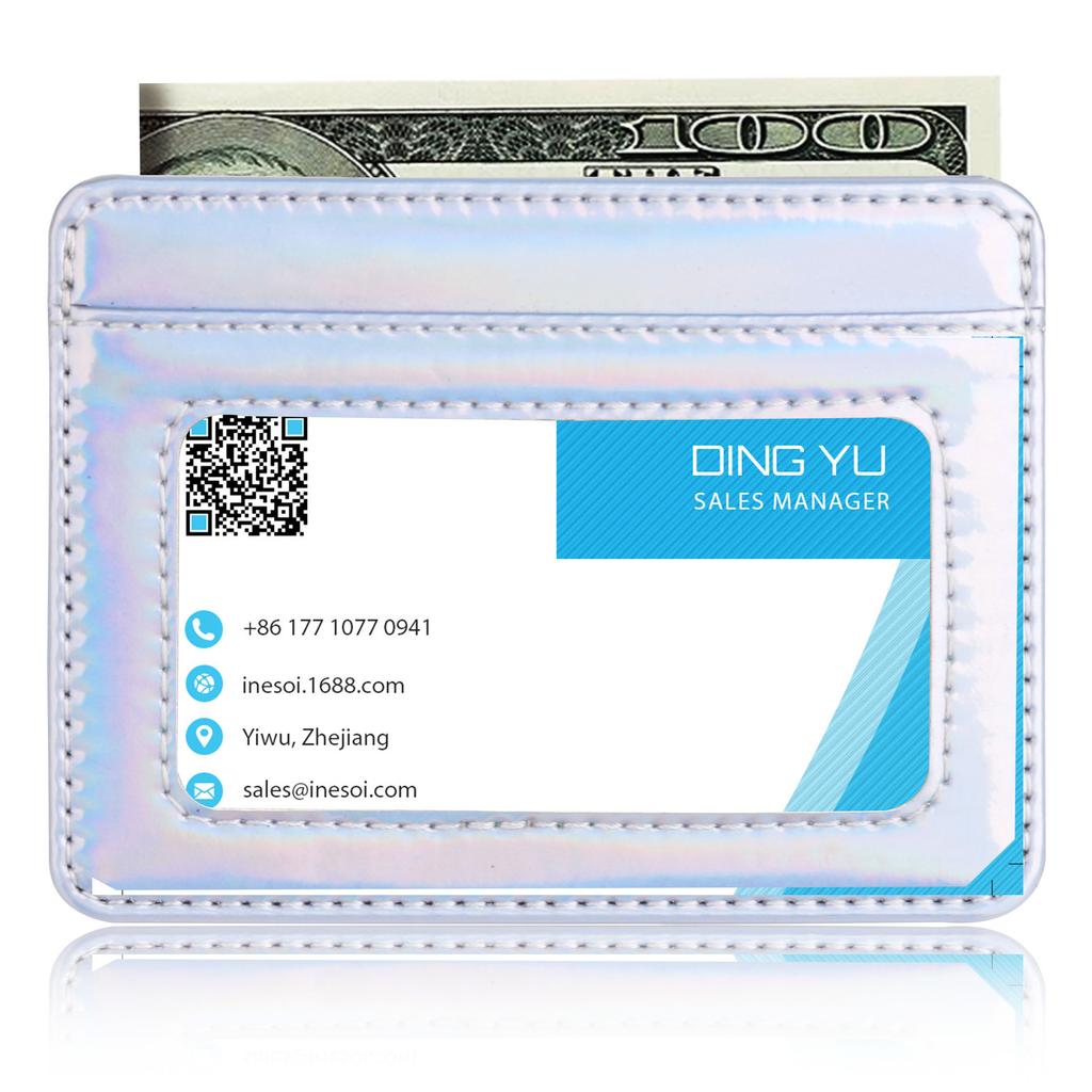 RFID Blocking Credit Card Holder Wallet For Women Men, Slim Minimalist Front Pocket Wallet With Laser Colors