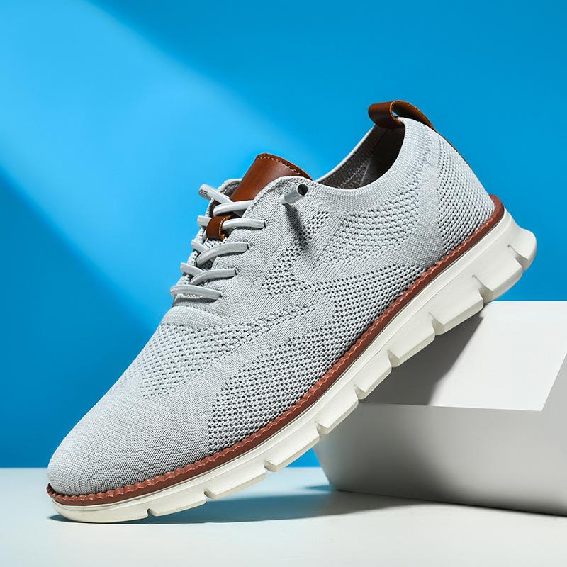Bărbați MĂRIME PLUS Pantofi ocazional din tricot țesut uni, pantofi cu șireturi anti-alunecare respirabili Pentru exterior Casual Zilnic