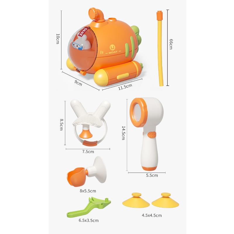 Baby Bath Electric Submarine Toys Shower Sucker Interactive Play Spray Bathtub Water Toys Sprinkler Baby Shower For Kids