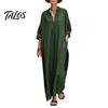 Beach Dress for Women Summer Maxi Women, V-Neck Casual Oversized Boho Long Elegant Dress, Sleeve Button Up Vacation Sundress with Pockets Lightweight