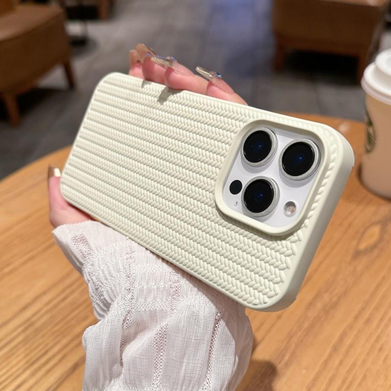 Soft Shockproof Knitting Texture Phone Case For iPhone 16 15 14 13 12 11 Pro Max X XS XR 8 7 Plus SE Silicone Bumper Back Cover